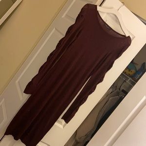 Maroon sweater dress